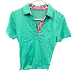 Masters Polo Golf Shirt Magnolia Lane Collection Womens medium‎ Teal Small